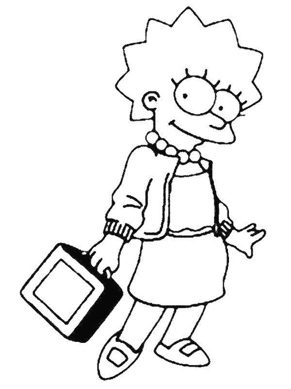 Plansa de colorat cu Familia Simpsons 10 2